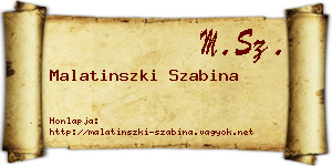 Malatinszki Szabina névjegykártya