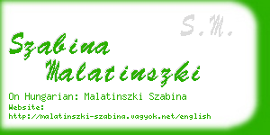 szabina malatinszki business card